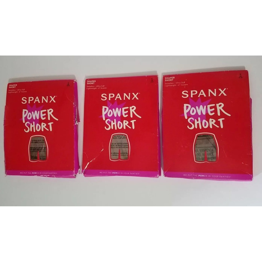 3-SPANX 2744 Power Short Cafe au lait Shaper Short Size Small Shapewear NEW
